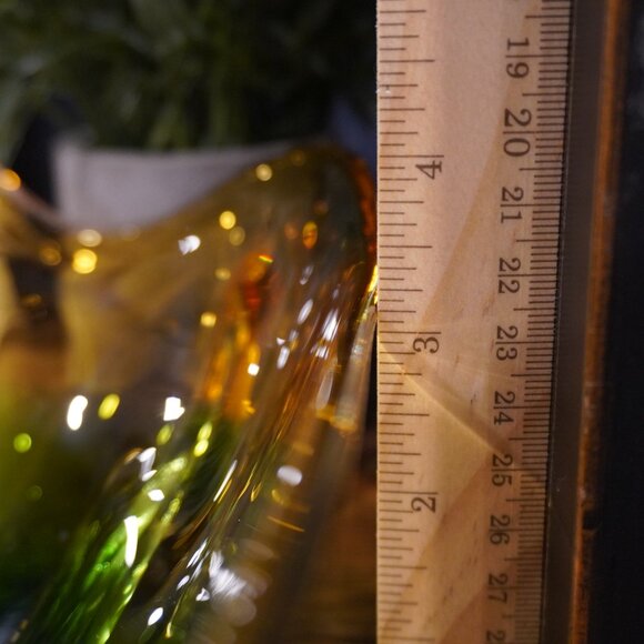 Bohemian Niagara Series Amber & Green Sommerso Chech Glass Bowl by Karel Zemek - Picture 10 of 15